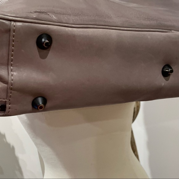 BEN MINKOFF LEATHER briefcase computer case Grey Compartments EUC - Picture 4 of 13